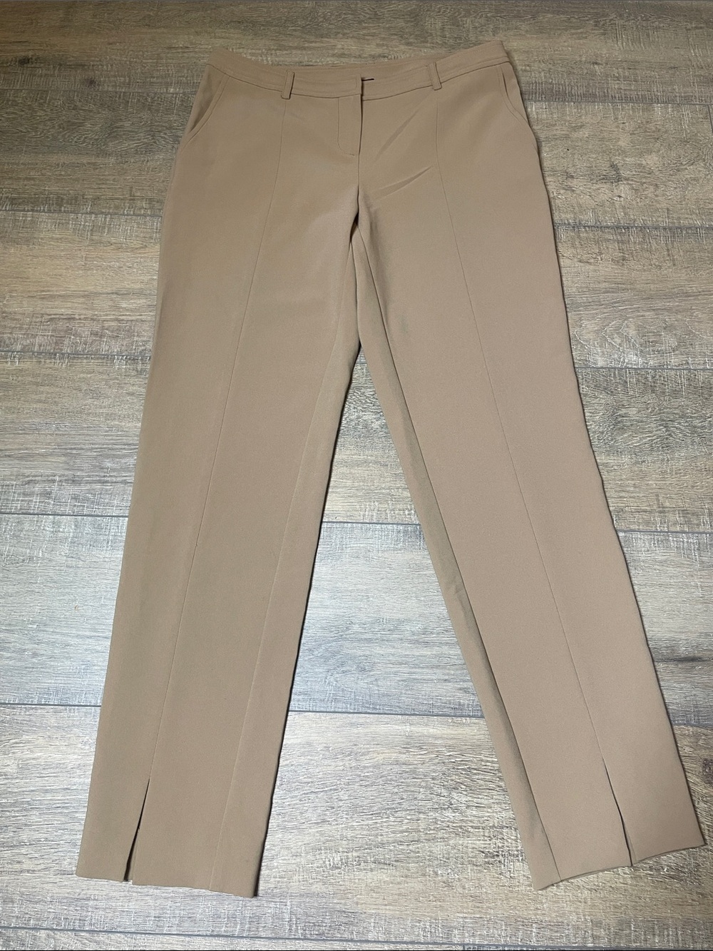 St. John Women's Tailored Slit Front Trousers - Beige Size 4